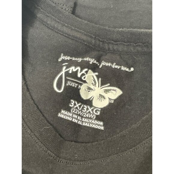 JMS Black Short Sleeve Crewneck T-Shirt Plus Size Womens 3X 22W/24W - Picture 3 of 3
